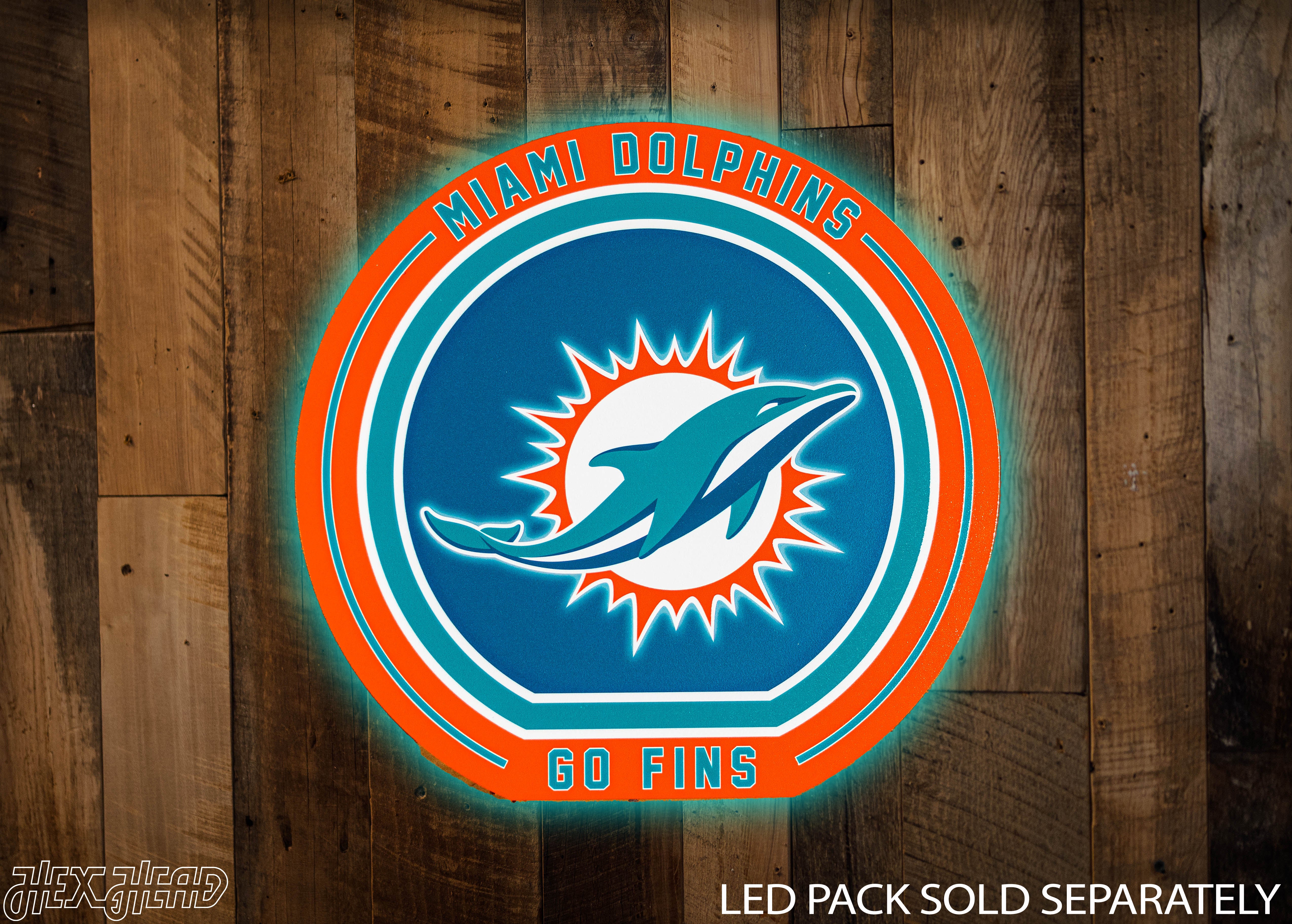 VARSITY Collection- SINGLE Layer Miami Dolphins Metal Wall Art