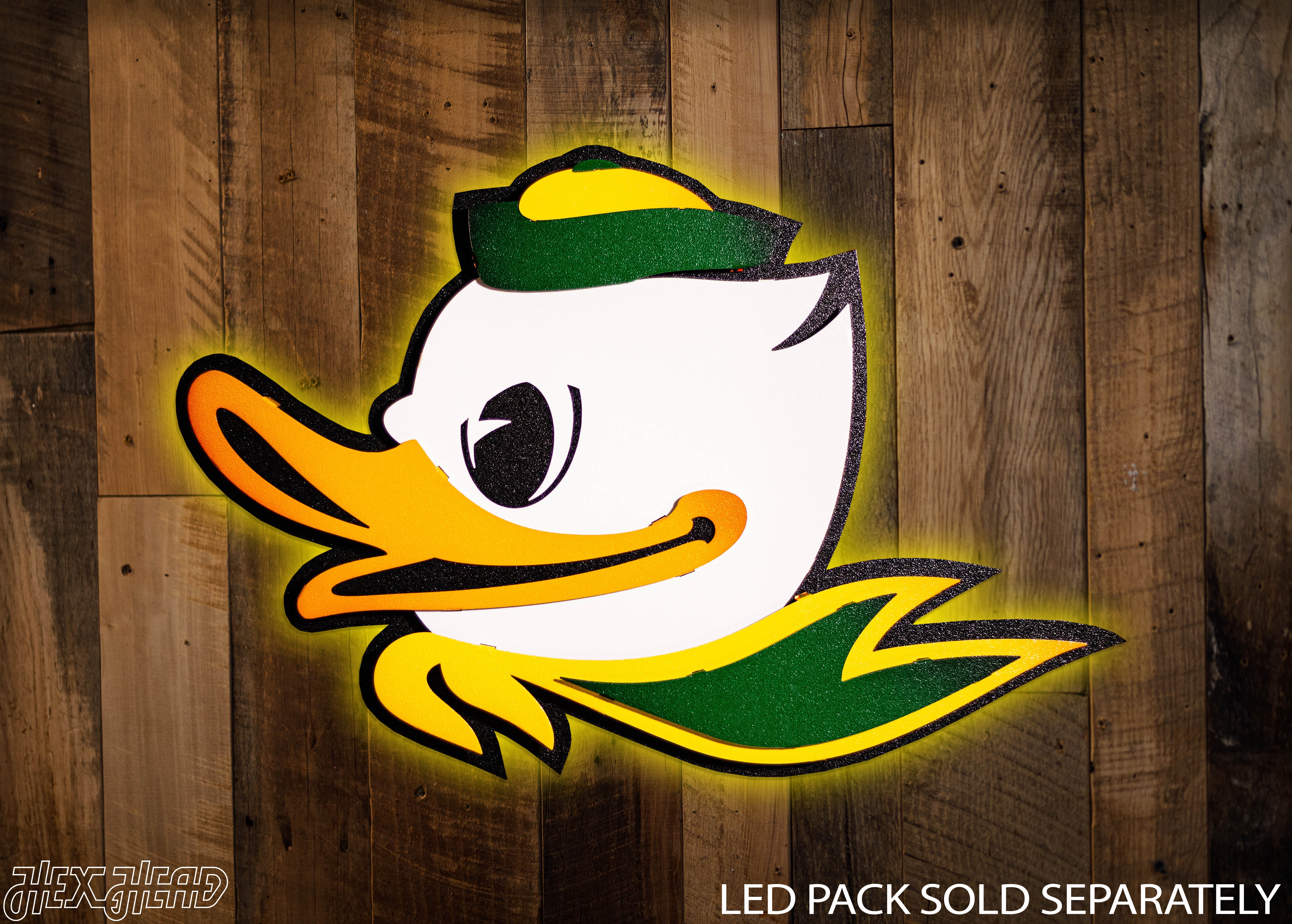 Oregon Ducks Fighting Duck 3D Vintage Metal Wall Art