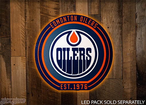 VARSITY Collection- SINGLE layer Edmonton Oilers Metal Wall Art