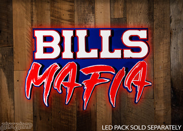 Buffalo Bills "BILLS MAFIA" Wordmark 3D Vintage Metal Wall Art
