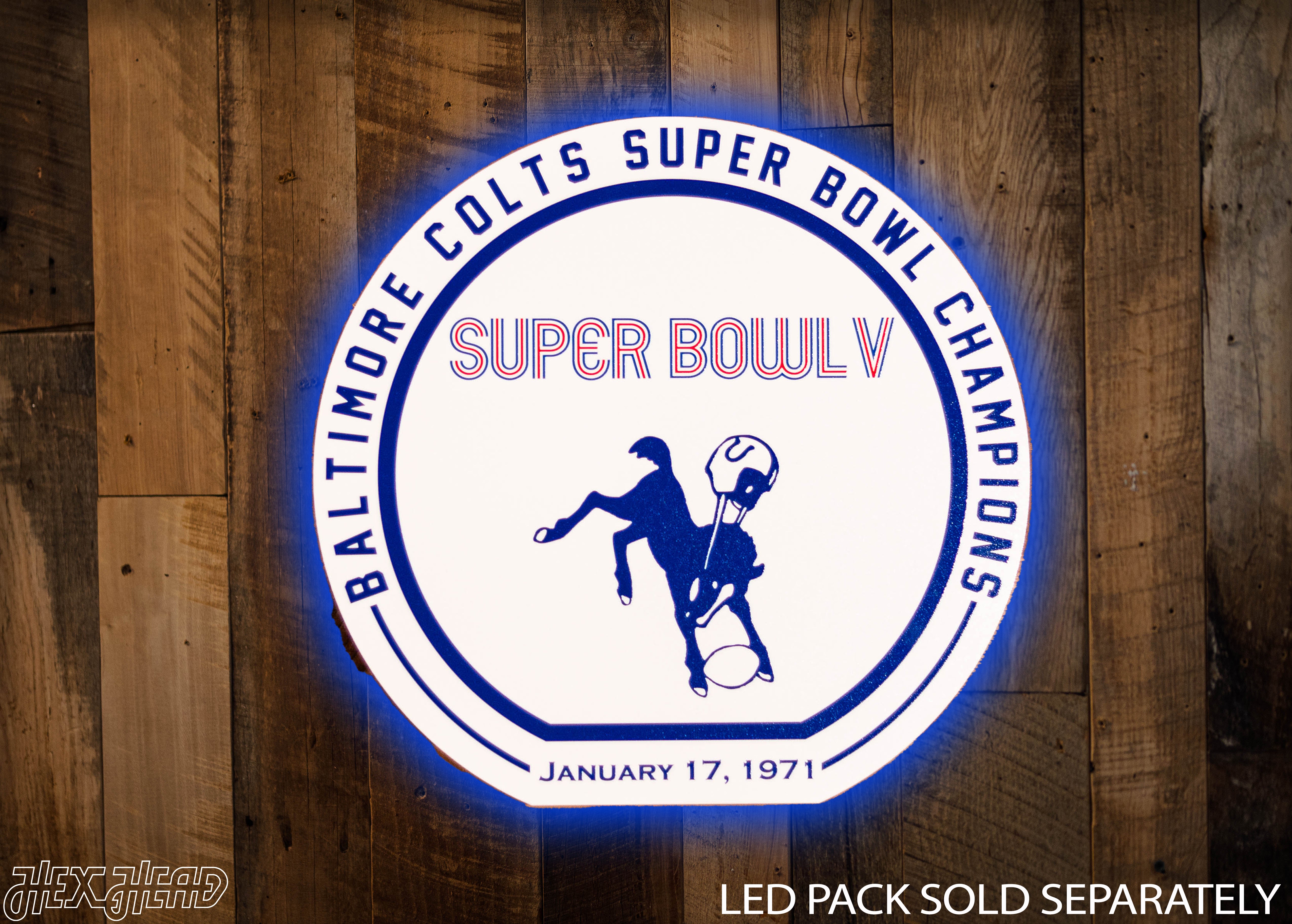 VARSITY Collection- Single Layer Indianapolis Colts Super Bowl V Metal Wall Art