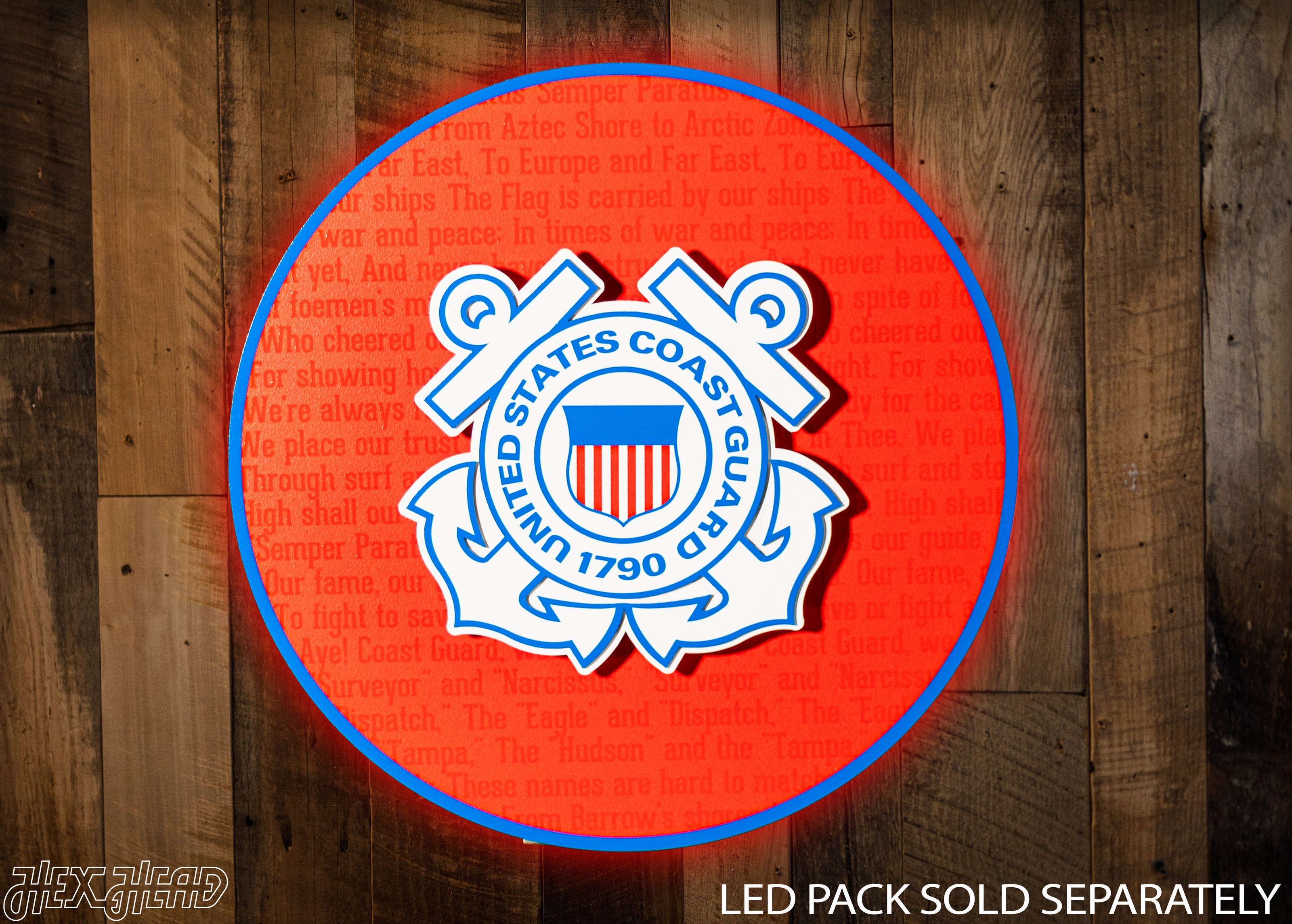 United States Coast Guard CRAFT SERIES 3D Embossed Metal Wall Art