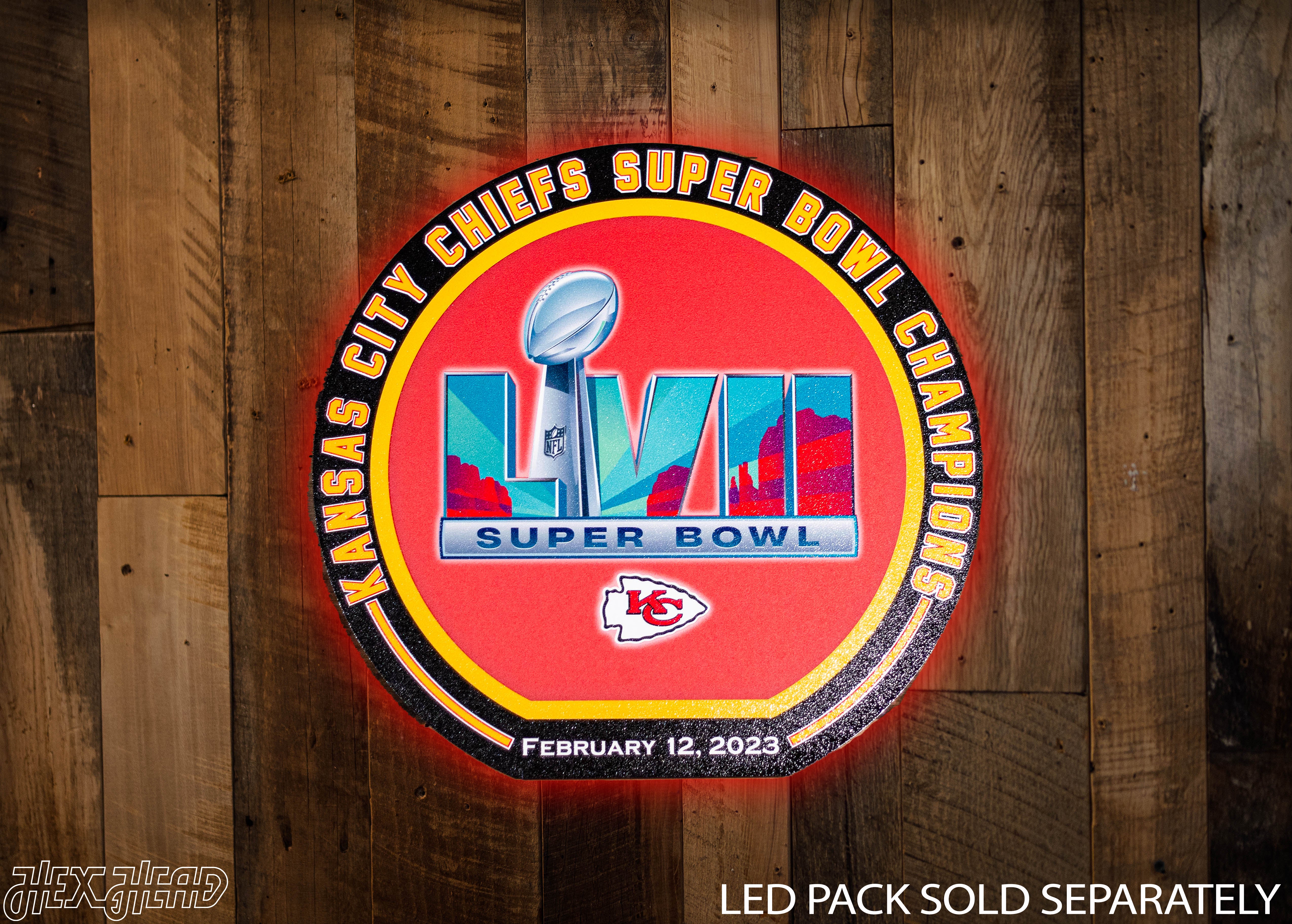 VARSITY Collection- SINGLE layer Kansas City Chiefs Super Bowl LVII Metal Wall Art