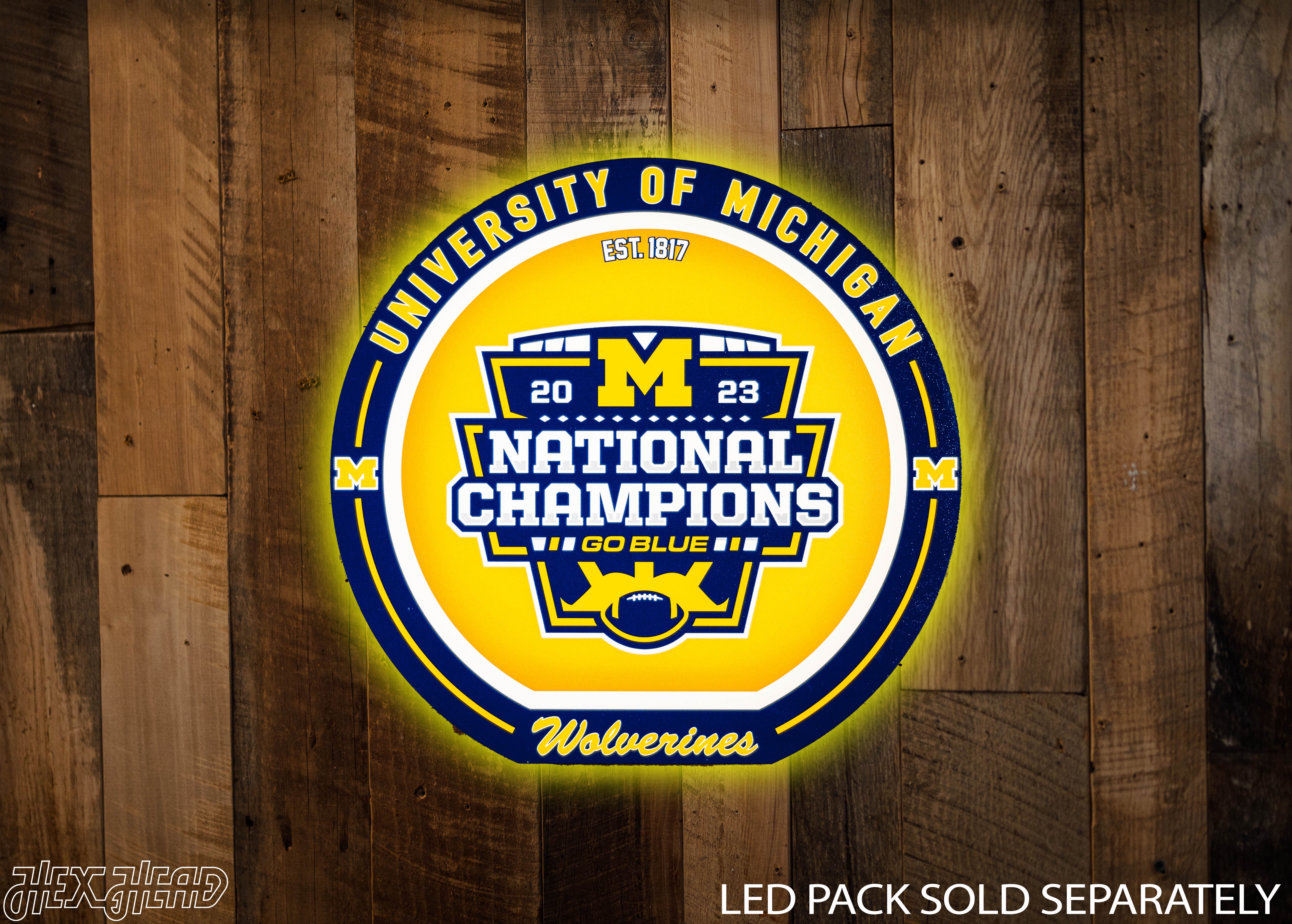 VARSITY Collection- SINGLE Layer Michigan Wolverines 2023 National Champions Metal Wall Art