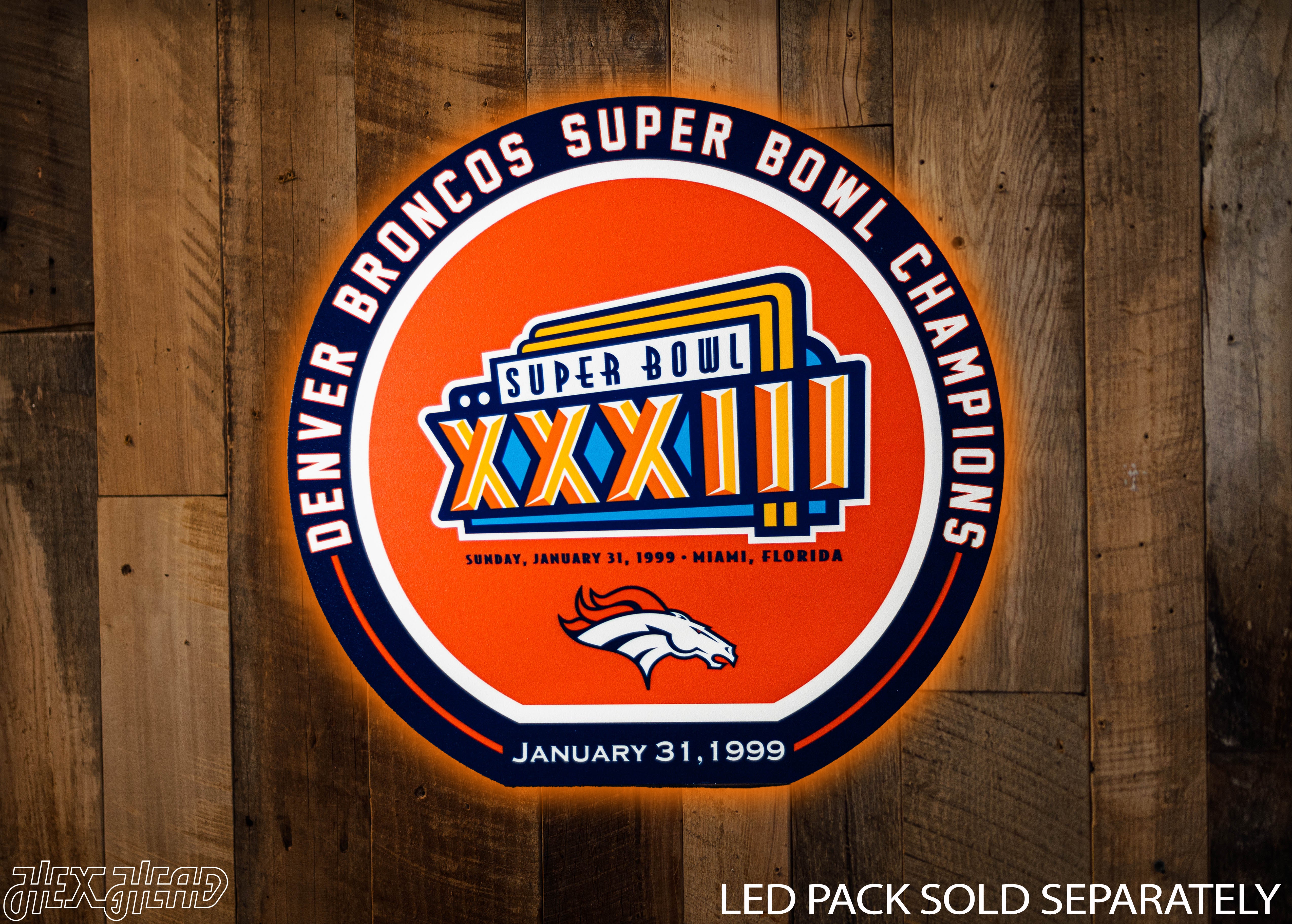 VARSITY Collection- SINGLE Layer Denver Broncos Super Bowl XXXIII Metal Wall Art