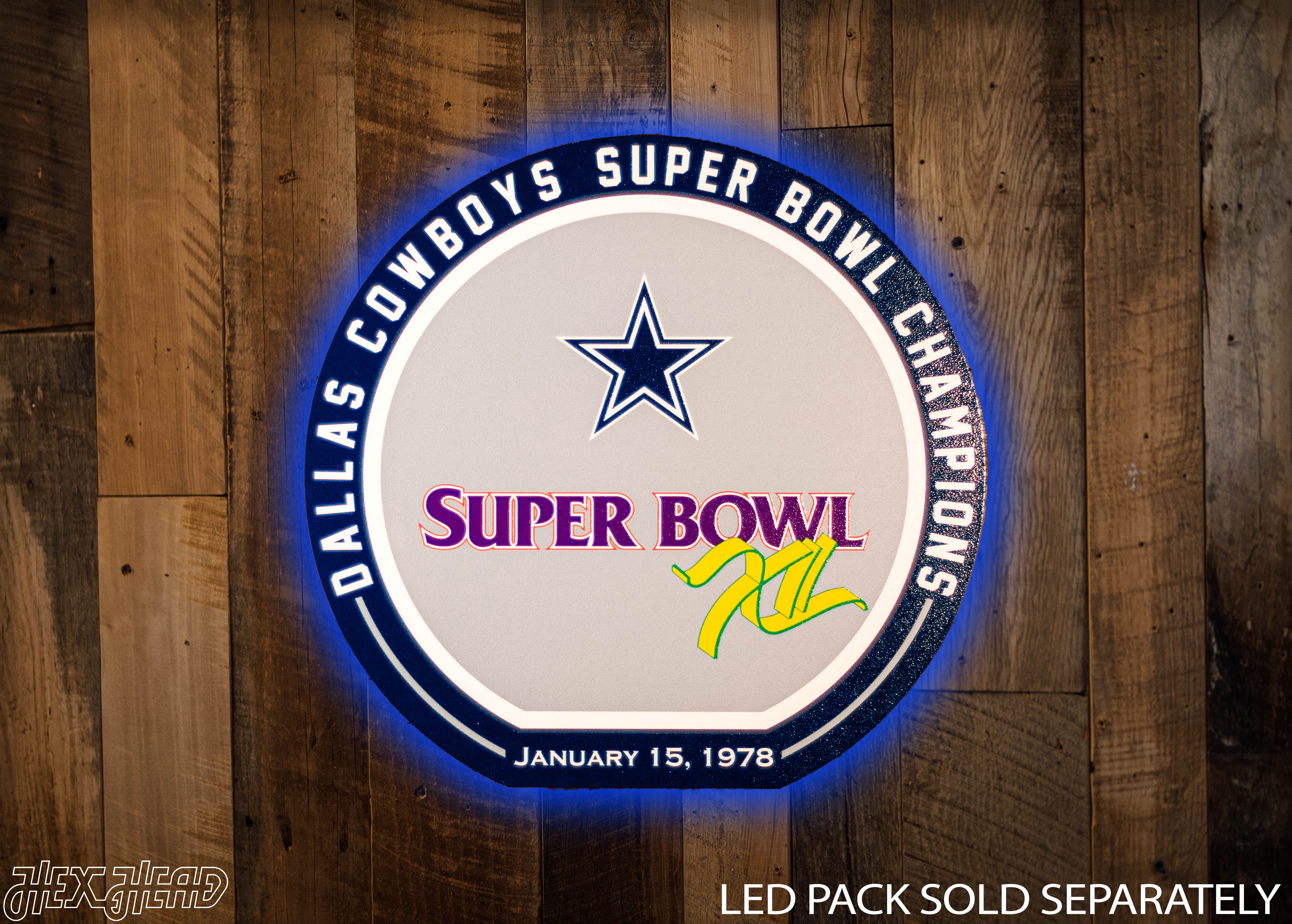 VARSITY Collection- SINGLE Layer Dallas Cowboys Super Bowl XII Metal Wall Art