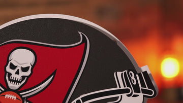 Tampa Bay Buccaneers BLITZ Collection - 8 Layer Tampa Bay Buccaneers Helmet 3D Vintage Metal Wall Art