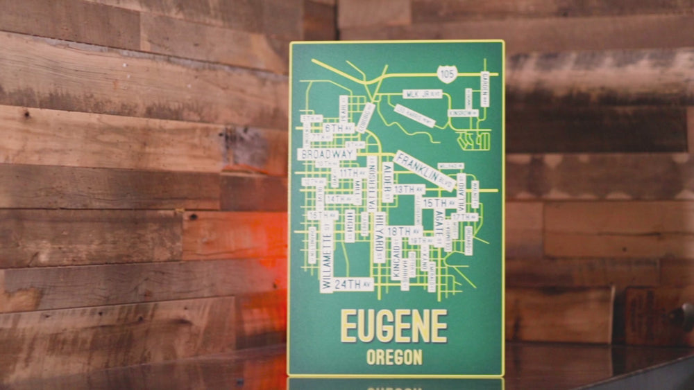 Eugene, Oregon School Street Poster Single Layer Metal Wall Art