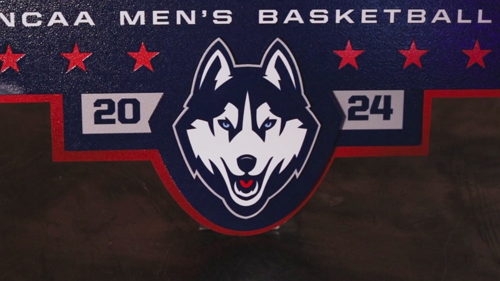 UCONN Huskies 2024 National Champions 3D Metal Wall Art