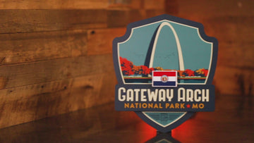 Gateway Arch National Park Badge 3D Metal Wall Art