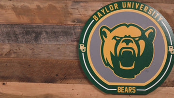 VARSITY Collection- SINGLE Layer Baylor Bears Metal Wall Art