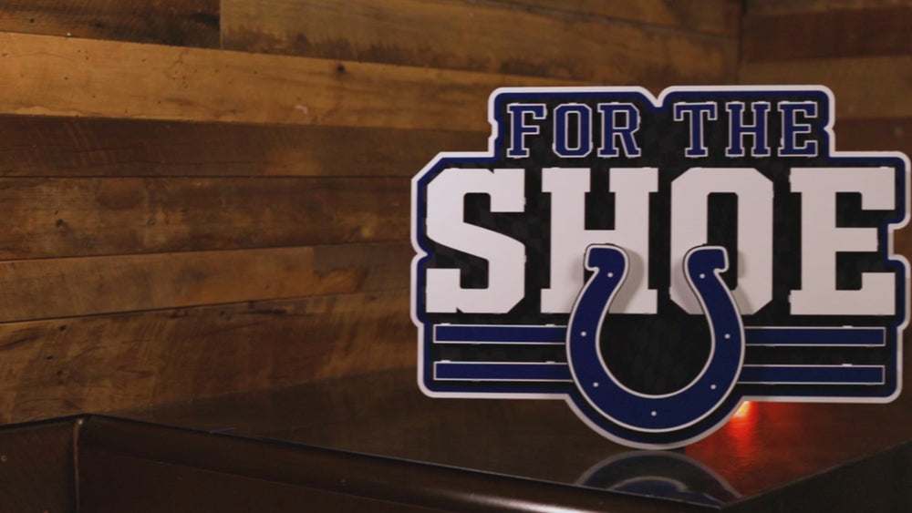 Indianapolis Colts - Hex Head EXCLUSIVE "FOR THE SHOE" Wordmark 3D Metal Wall Art