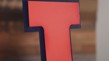 Illinois Fighting Illini Block "I" in ORANGE 3D Vintage Metal Wall Art