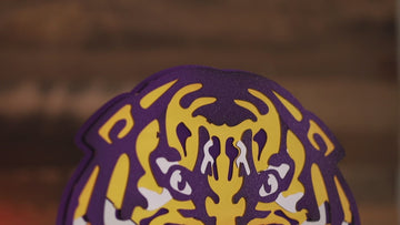 LSU Iconic Tiger Head 3D Metal Wall Art