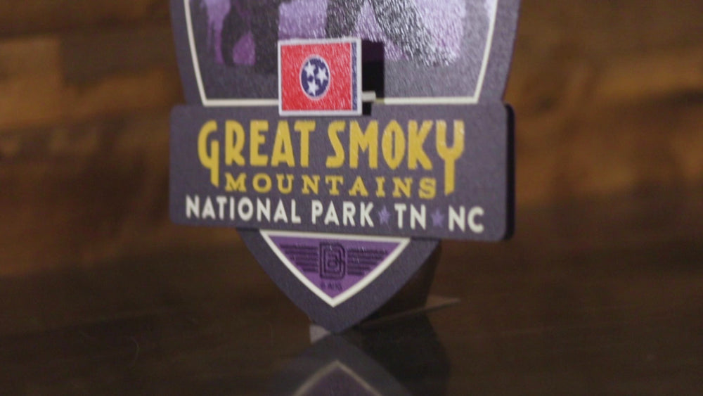 Great Smoky Mountains National Park Badge 3D Metal Wall Art