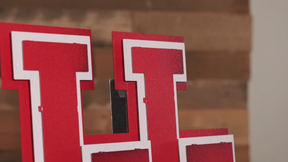 Houston Cougars Interlocking "UH" 3D Metal Wall Art