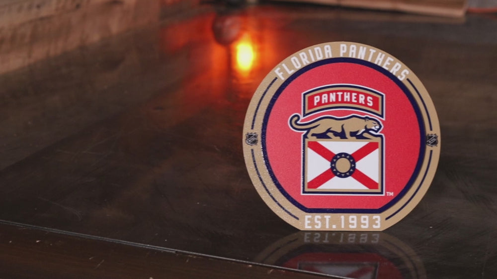 Florida Panthers Shoulder Patch "Double Play" On the Shelf or on the Wall Art