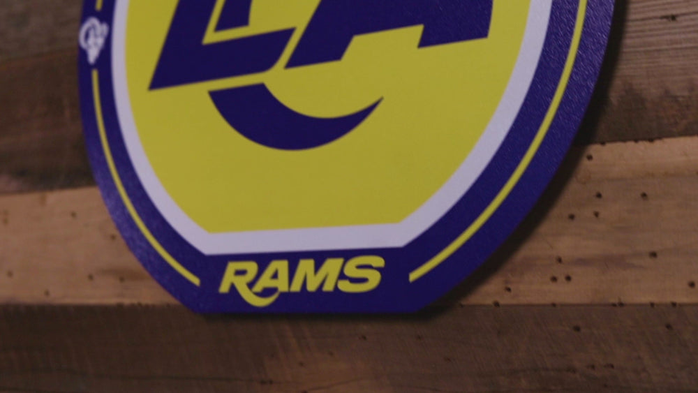 VARSITY Collection- Single Layer Los Angeles Rams Metal Wall Art