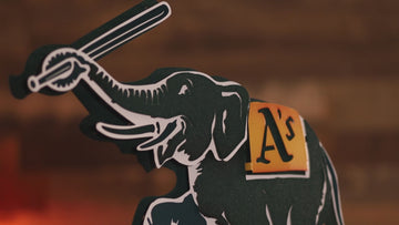 Oakland A's Green Elephant "STOMPER" 3D Vintage Metal Wall Art