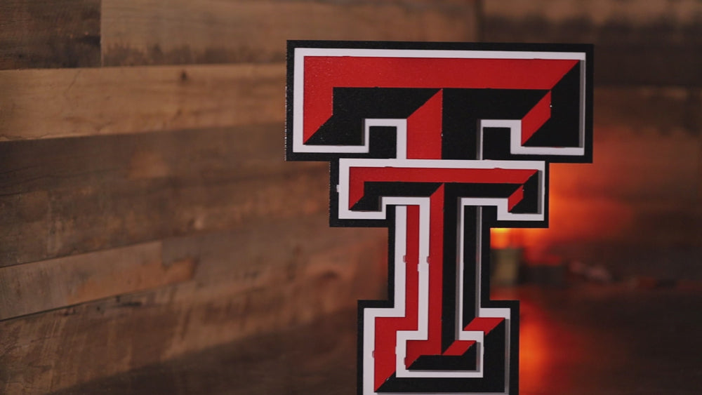 Texas Tech Red Raiders "DOUBLE T" 3D Vintage Metal Wall Art