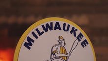 Load and play video in Gallery viewer, Milwaukee Brewers &quot;1970 BARREL MAN&quot; 3D Vintage Metal Wall Art
