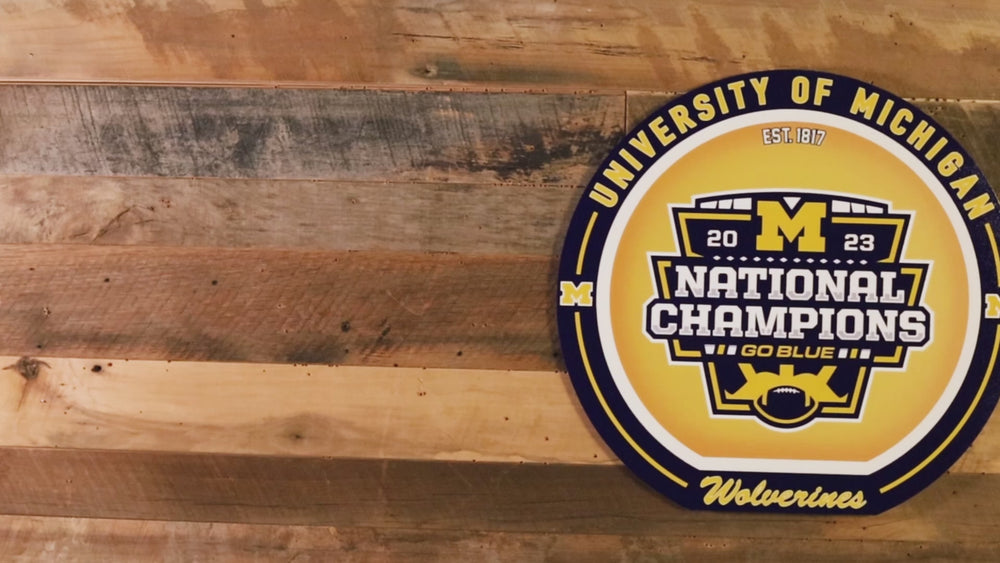 VARSITY Collection- SINGLE Layer Michigan Wolverines 2023 National Champions Metal Wall Art