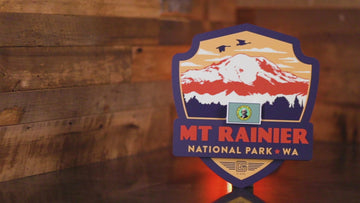 Mount Rainier National Park Badge 3D Metal Wall Art