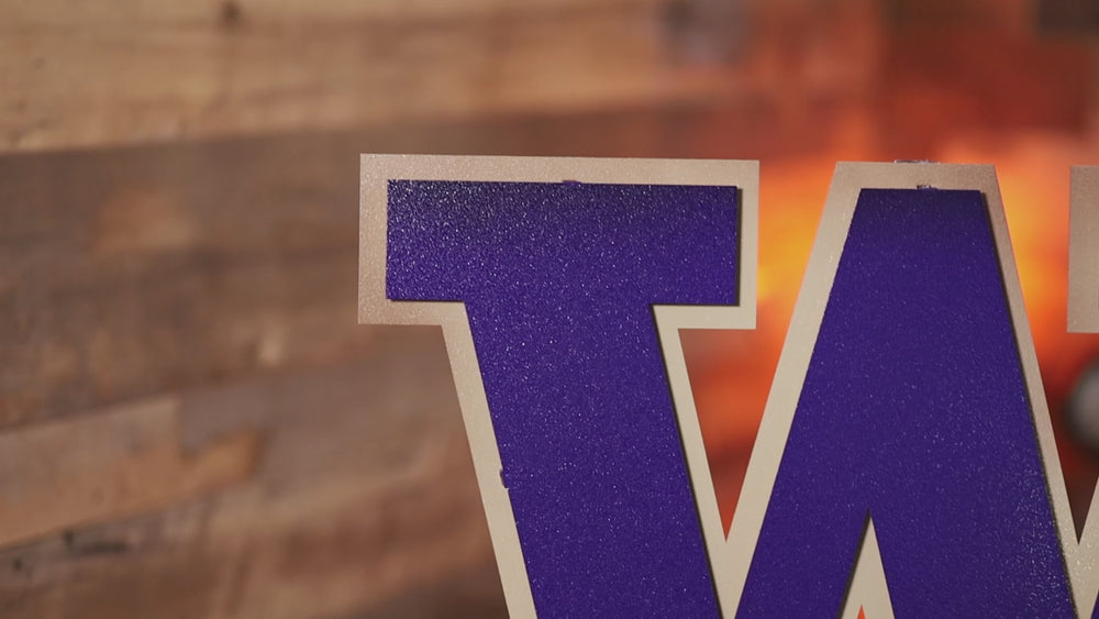 Washington Huskies "W" 3D Vintage Metal Art