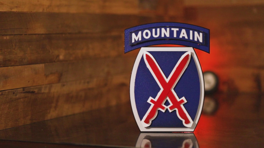 US Army 10th Mountain Patch 3D Metal Wall Art