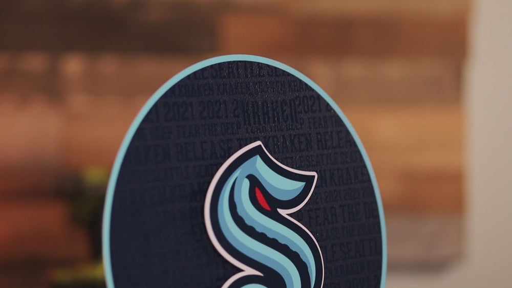 Seattle Kraken CRAFT SERIES 3D Embossed Metal Wall Art