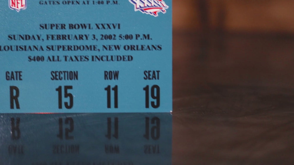 New England Patriots Super Bowl XXXVI Ticket Stub Single Layer Metal Wall Art