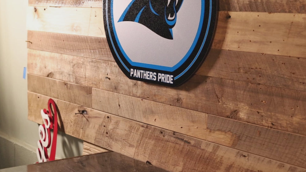 VARSITY Collection- SINGLE Layer Carolina Panthers Metal Wall Art