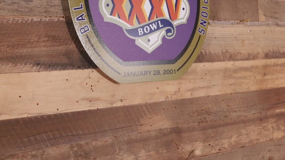 VARSITY Collection- Single Layer Baltimore Ravens Super Bowl XXXV  Metal Wall Art