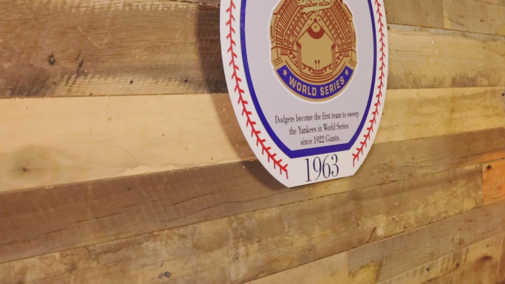 VARSITY Collection- SINGLE Layer Los Angeles Dodgers 1963 World Series Wall Art