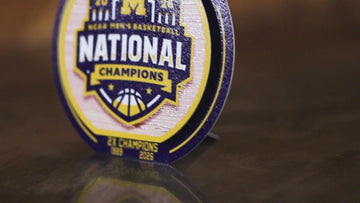 Michigan Wolverines "Double Play" 2026 Men's Basketball National Champions On the Shelf or on the Wall Art