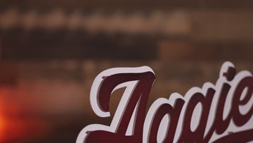 Texas A&M "Aggies" Script 3D Vintage Metal Wall Art