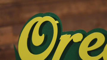 Oregon Ducks  Script 3D Vintage Metal Wall Art