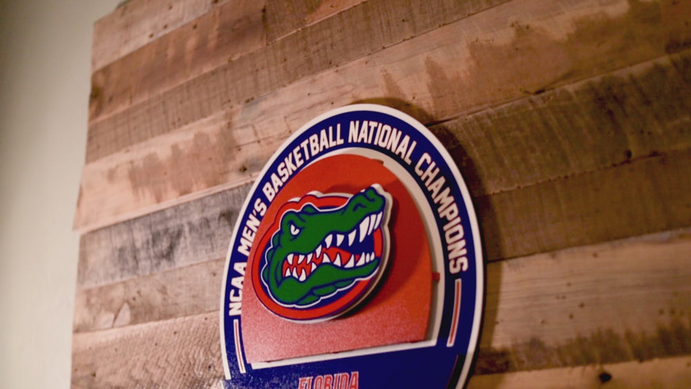 Florida Gators DYNASTY- Men's Basketball Championships w/ Replaceable Icon Plate  3D Vintage Metal Wall Art