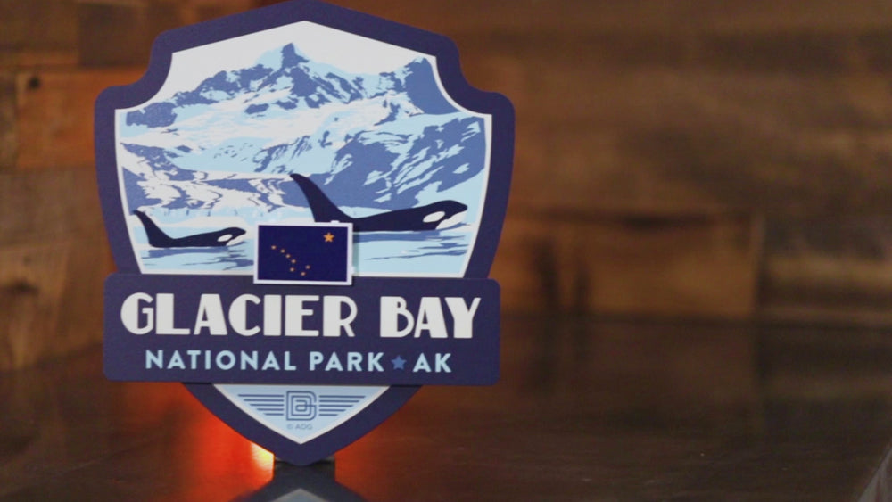Glacier Bay National Park Badge 3D Metal Wall Art