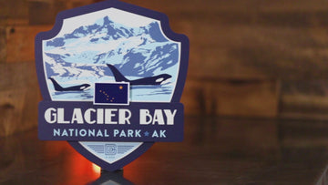 Glacier Bay National Park Badge 3D Metal Wall Art