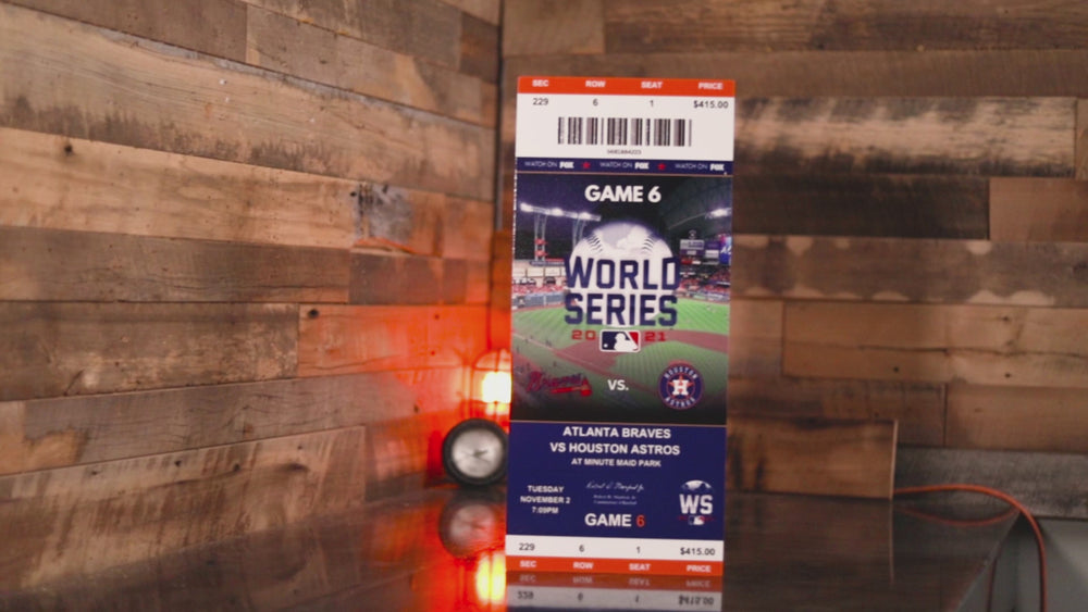 Atlanta Braves 2021 World Series Ticket Stub Single Layer Metal Wall Art