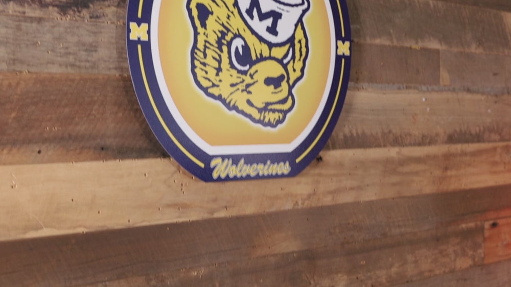 VARSITY Collection- SINGLE Layer Michigan Wolverines Metal Wall Art