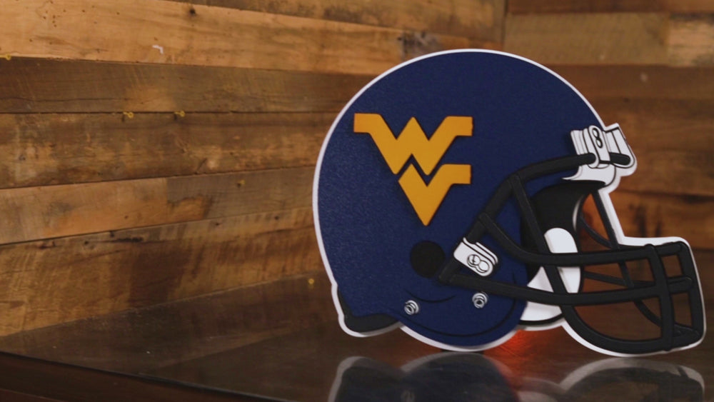 West Virginia Mountaineers BLITZ COLLECTION - 8 LAYER Helmet 3D Metal Wall Art