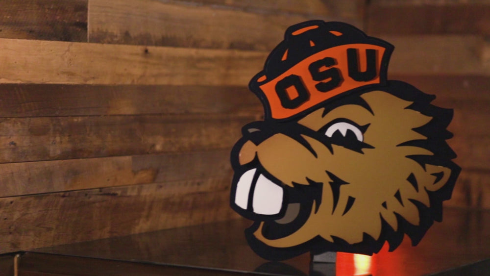 Oregon State Beaver Head 3D Vintage Metal Wall Art