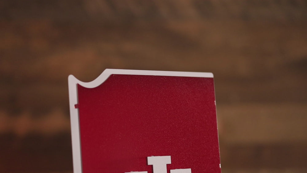 Indiana Hoosiers Trident on State 3D Vintage Metal Wall Art