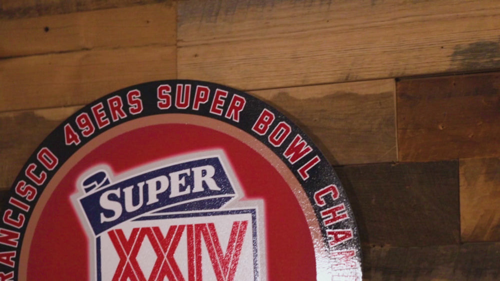 VARSITY Collection- SINGLE Layer Super Bowl XXIV San Francisco 49ers Metal Wall Art