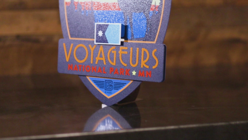 Voyageurs National Park Badge 3D Metal Wall Art