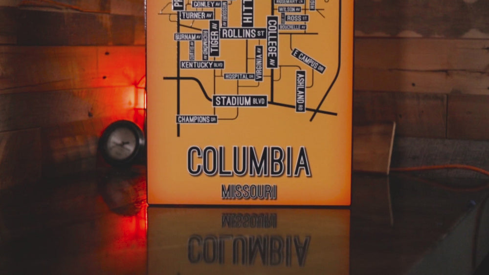 Columbia, Missouri School Street Poster Single Layer Metal Wall Art