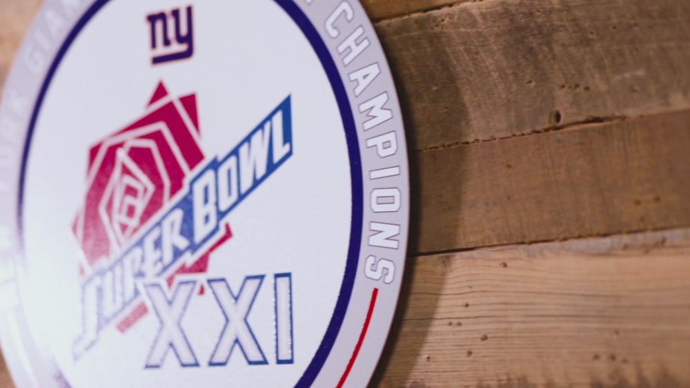 VARSITY Collection- Single Layer New York Giants Super Bowl XXI Metal Wall Art