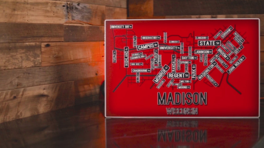 Madison, Wisconsin School Street Poster Single Layer Metal Wall Art